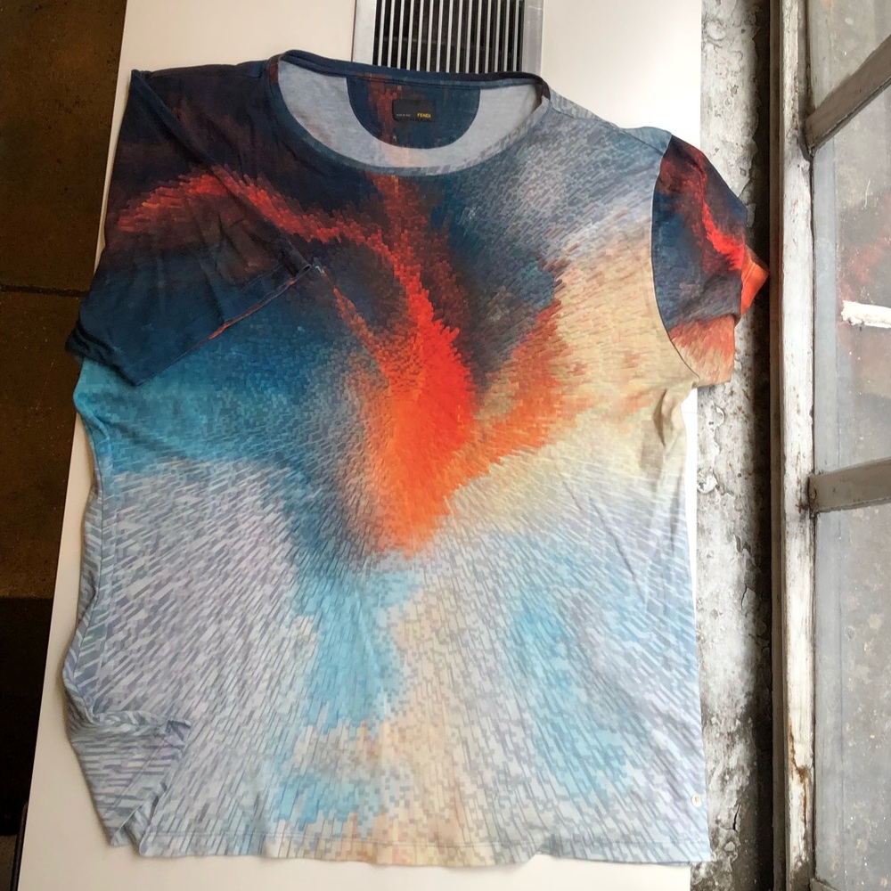 Fendi runway T-shirt in blue red XXL
